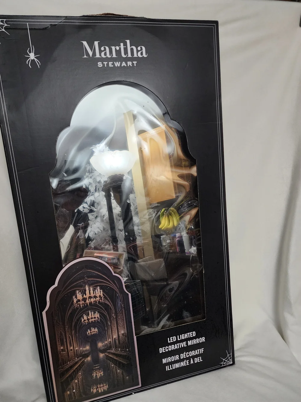MARTHA STEWART LED LIGHTED MIRROR Cathedral Candlelit Hall Wall Art -